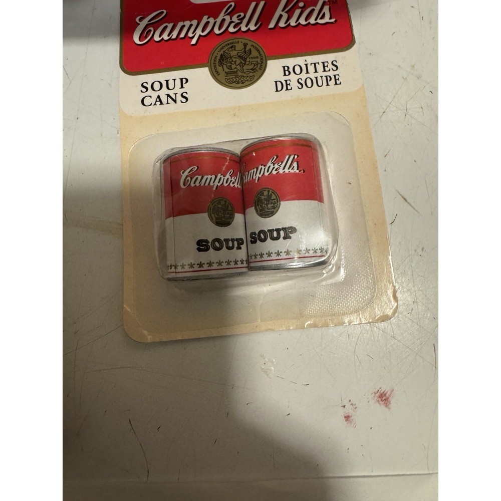 Vintage 1995 Fibre Craft Campbells Kids Mini Dollhouse Soup Cans #3104